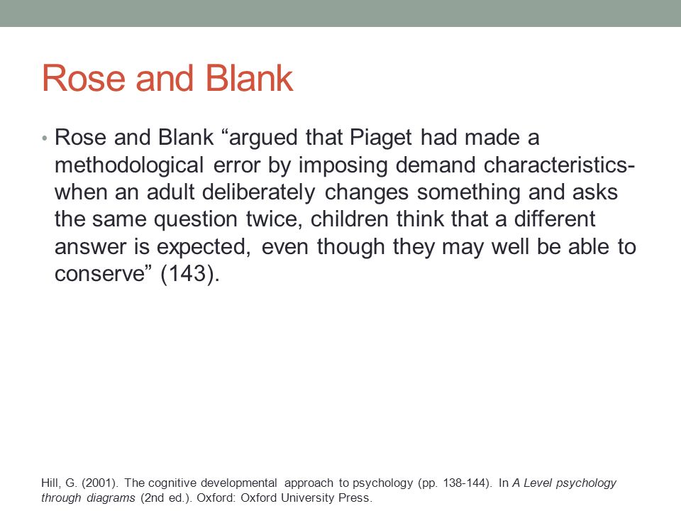 Piaget s Theory of Conservation ppt download